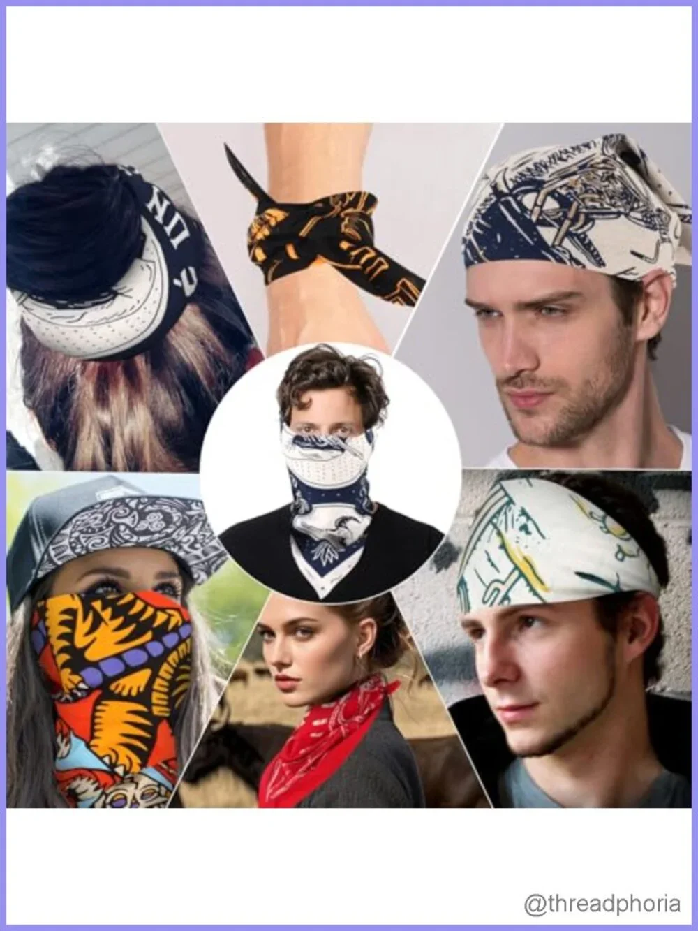 100% Cotton Bandana 6 Pack Multipurpose Cowgirl Western Accessory